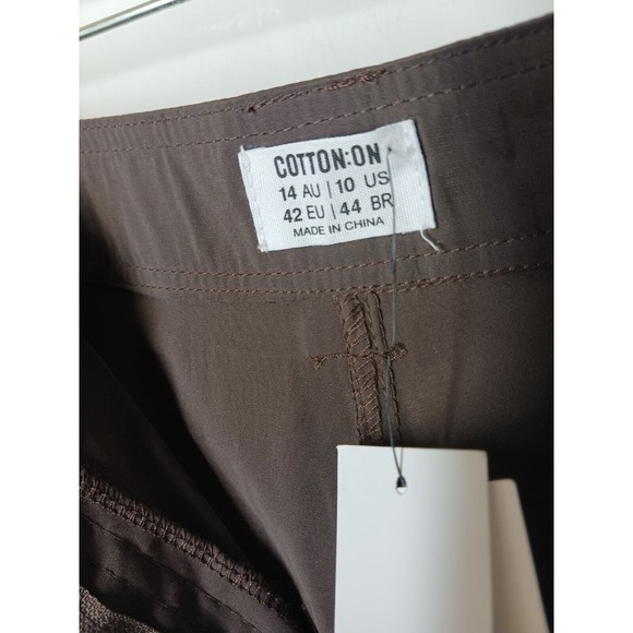 Cotton On Miami Cargo Pants Size 10 Brown Wide Leg NWT MSRP $69.99 - Picture 7 of 8